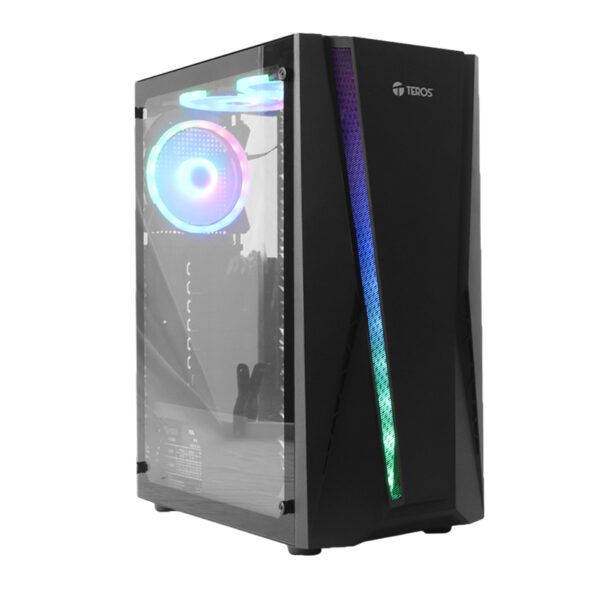 Case Gamer Teros TE-11411N, Mid Tower, ATX, 450W, NEGRO, USB 3.0 2.0, Audio